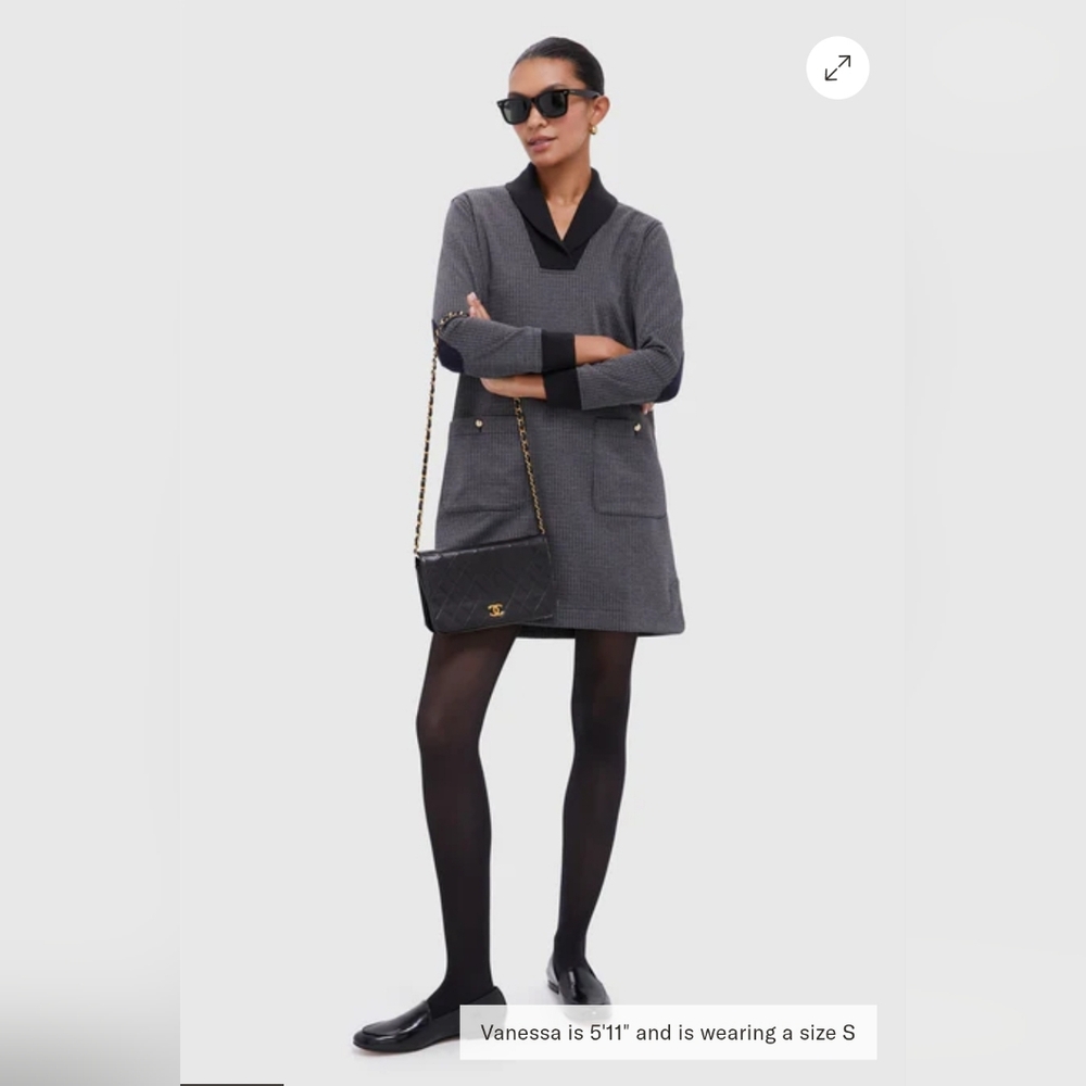 NWT Tuckernuck Black Plaid Emerson Dress Size Medium In Black Plaid